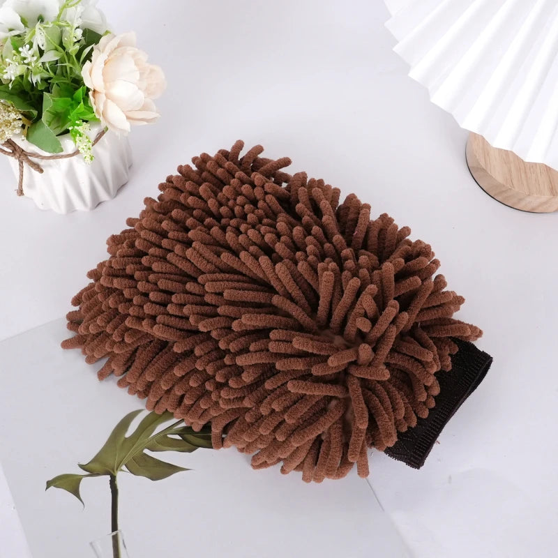 Car Washing Tools Chenille Car Wiping Gloves Coral Velvet Water Absorbing Cleaning Products Lock Mouth Waterproof Caterpillar Peaceful Pleasures Health and Wellness 2pcs 1