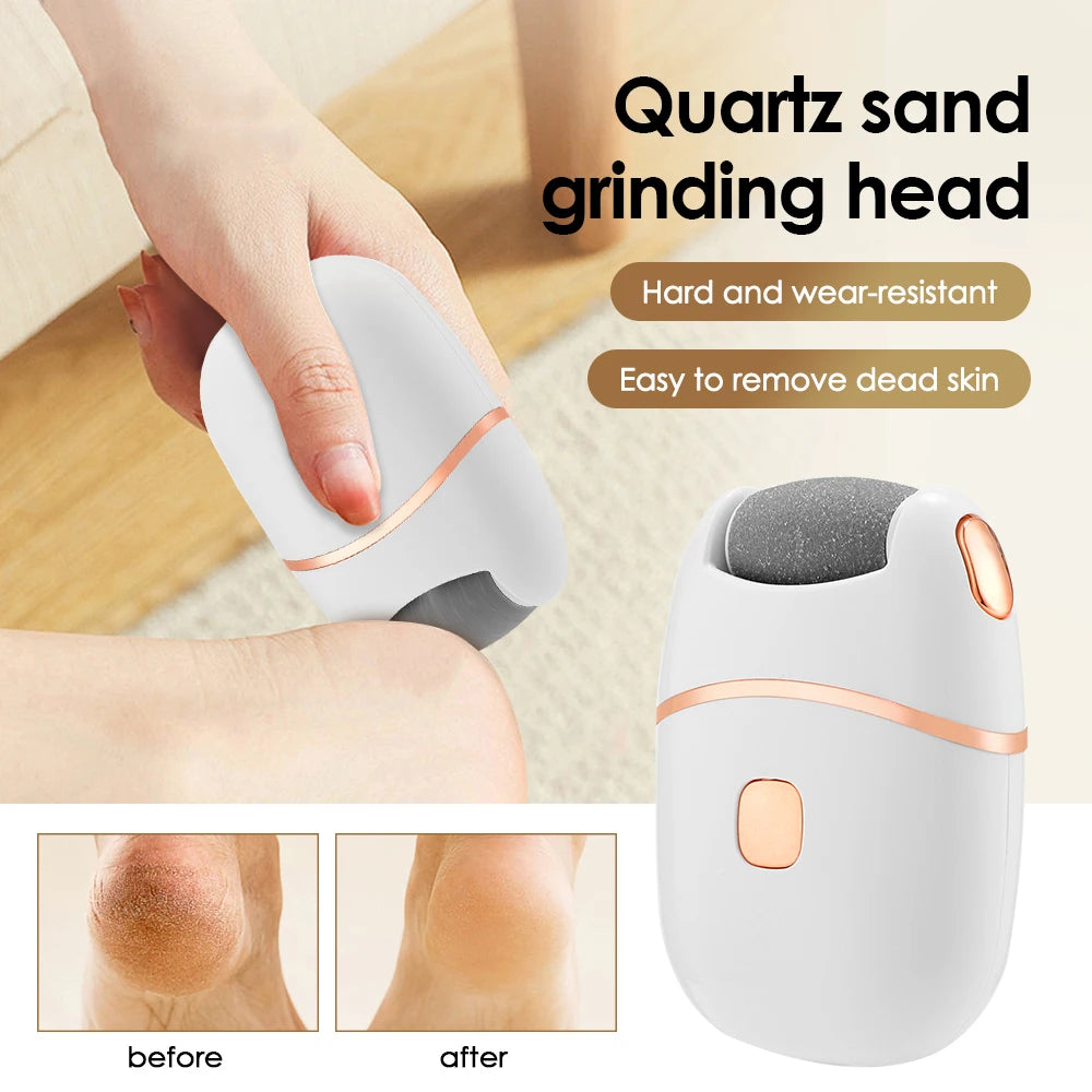Automatic Electric Foot Grinder Thick Leather Deadskin Calluses Polishing Rechargeable Pedicure Tool Gentle Exfoliation File Peaceful Pleasures Health and Wellness