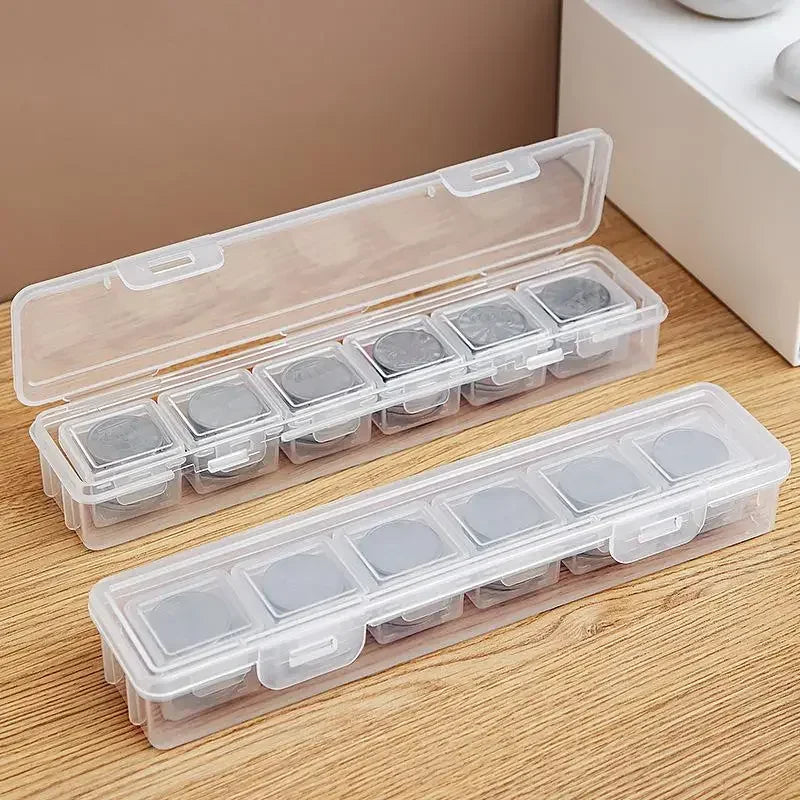 Clear Plastic Coin Storage Box – Rectangular Capsule Case Holder