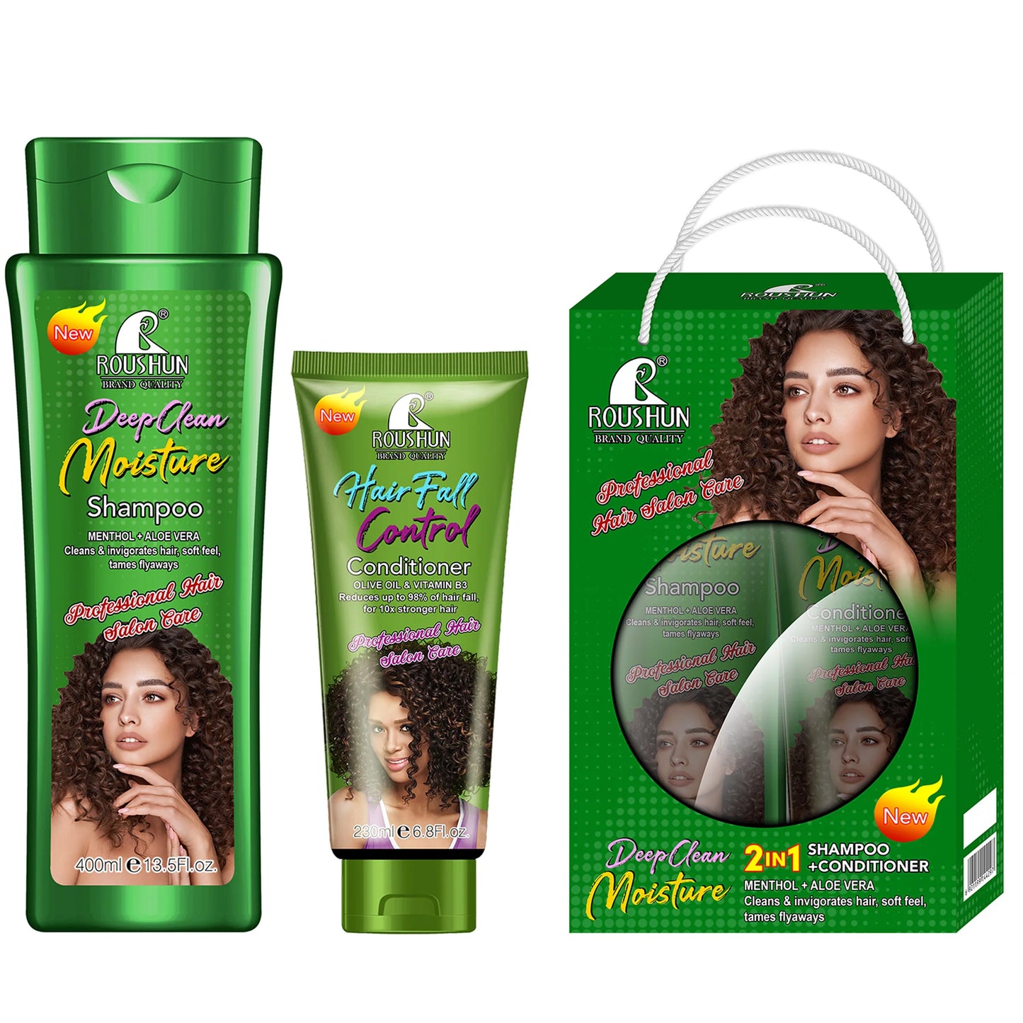 MENTHOL+ALOE Shampoo + Olive Conditioner Set Scalp cleansing, hair nourishing, smooth and fragrant shampoo and conditioner set Peaceful Pleasures Health and Wellness Shampoo Conditioner