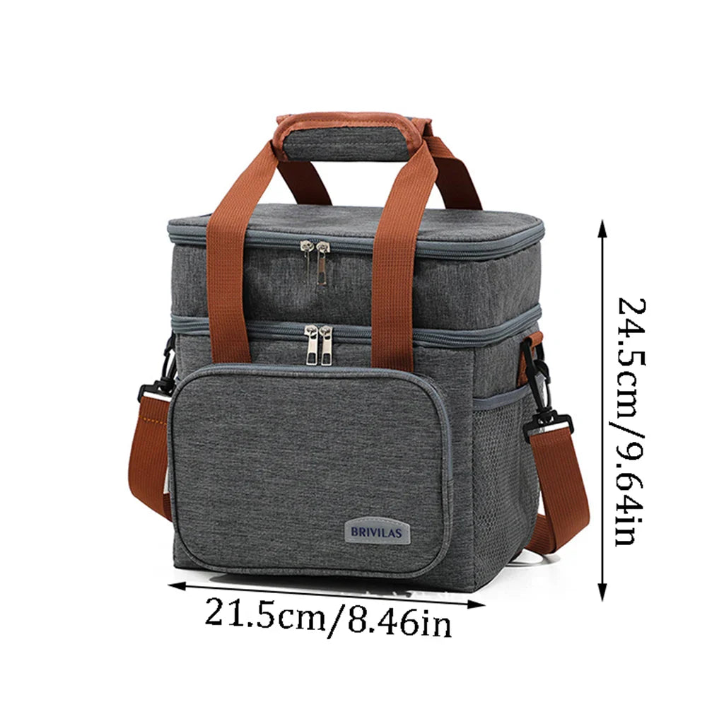 Insulated Lunch Bag – Expandable Double Deck Leakproof Tote