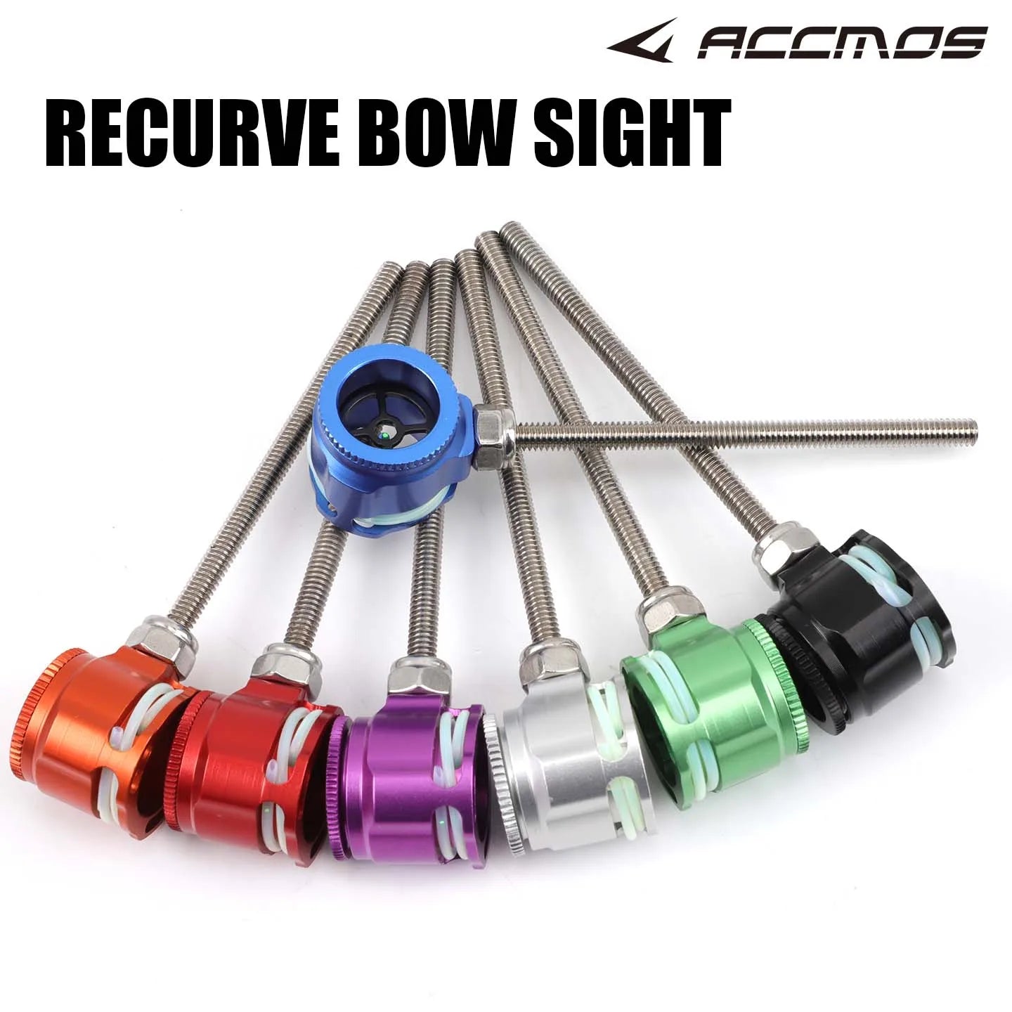 Recurve Bow Sight Green Ooptical Fiber Pin Metal Aim Scope Targeting
