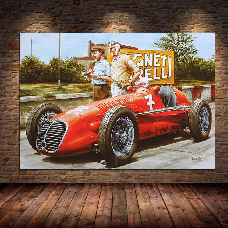 Vintage Racing Car Canvas Wall Art | Retro Classic Car Poster Canvas Wall Art Peaceful Pleasures Health and Wellness 6 40x80cm