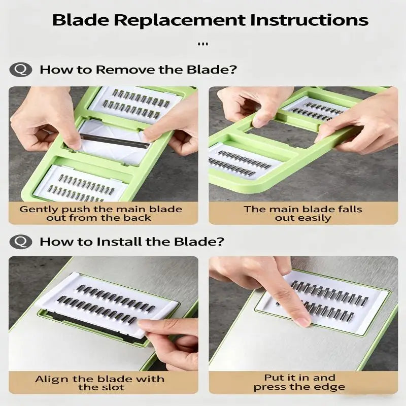 6-Blade Mandoline Vegetable Slicer & Grater with Hand Guard