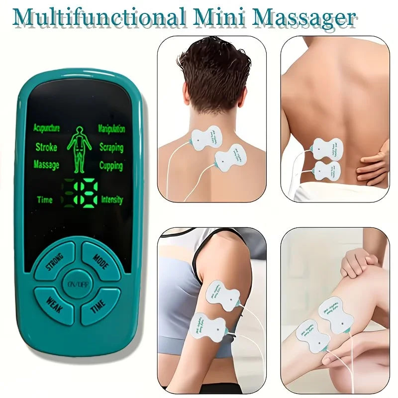 3-in-1 / Unit & Massager Device with Portable Muscle Stimulator Suitable for Back, Full Body, USB/Battery-Powered, Multi-Intensi Peaceful Pleasures Health and Wellness