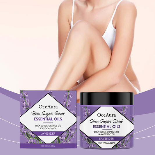 OceAura Lavender Exfoliating Body Scrub | Deep Cleanse 100g Body Exfoliating Scrub Peaceful Pleasures Health and Wellness