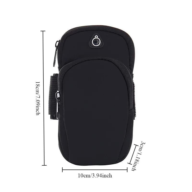 Outdoor Cycling Sports Arm Bag Portable Storage Bag Arm Bag Design Peaceful Pleasures Health and Wellness black 10x18x3cm
