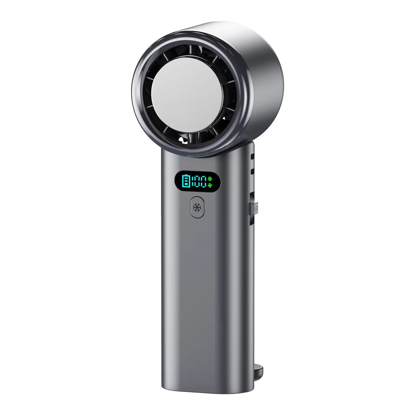 HOMEFISH5200mAh Large Capacity Handheld Fan High Speed Refrigeration Handheld Fan 100 Speed USB Charging Portable Fan Peaceful Pleasures Health and Wellness black