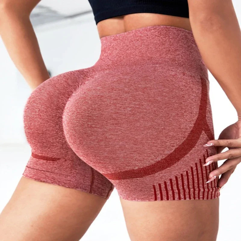 Yoga Underpants Seamless High-Elasticity High-Waist Quick-Drying Casual Sports Yoga Shorts Women's Peaceful Pleasures Health and Wellness Red S M