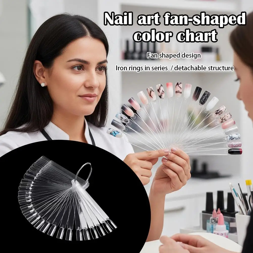 50pcs Nail Polish Color Card Fan Shaped False Nail Tips Display Palette Gel Polish Swatch Sample Board Tool Nail Art Sample Peaceful Pleasures Health and Wellness