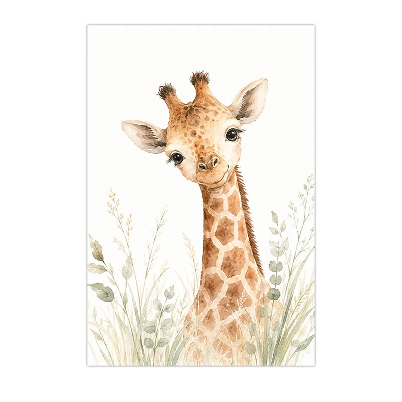 Personalized Letter Wall Art Cute Animal Canvas Painting Soft Nursery Poster Print Kids Room Wall Decor Peaceful Pleasures Health and Wellness