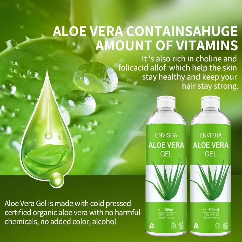 ENVISHA Aloe Vera Gel – Soothing, Hydrating & Sunburn Relief 300ml Aloe Vera Gel Peaceful Pleasures Health and Wellness