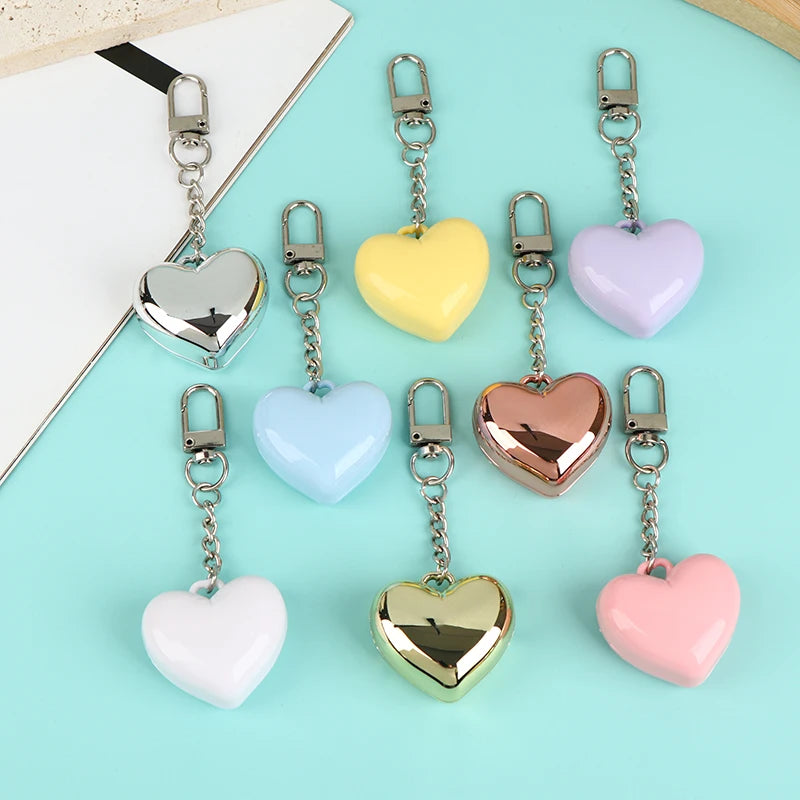 1Pcs Heart Shape Mini Empty Blush Powder Box Eye Shadow Container With Mirror And Aluminum Pan Key Chain Lipstick Case Packaging Peaceful Pleasures Health and Wellness