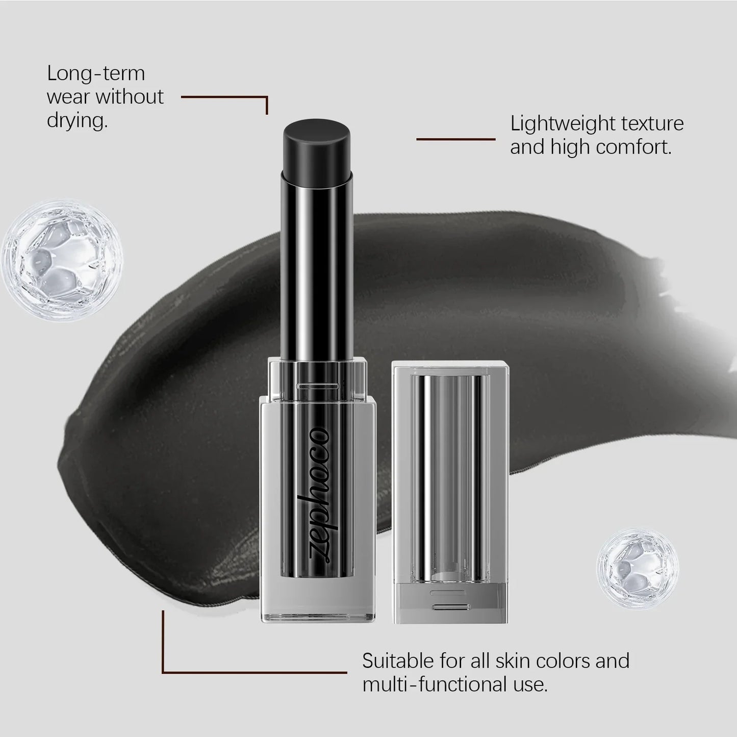 Obsidian Thermochromic Lipstick – Moisturizing & Softening