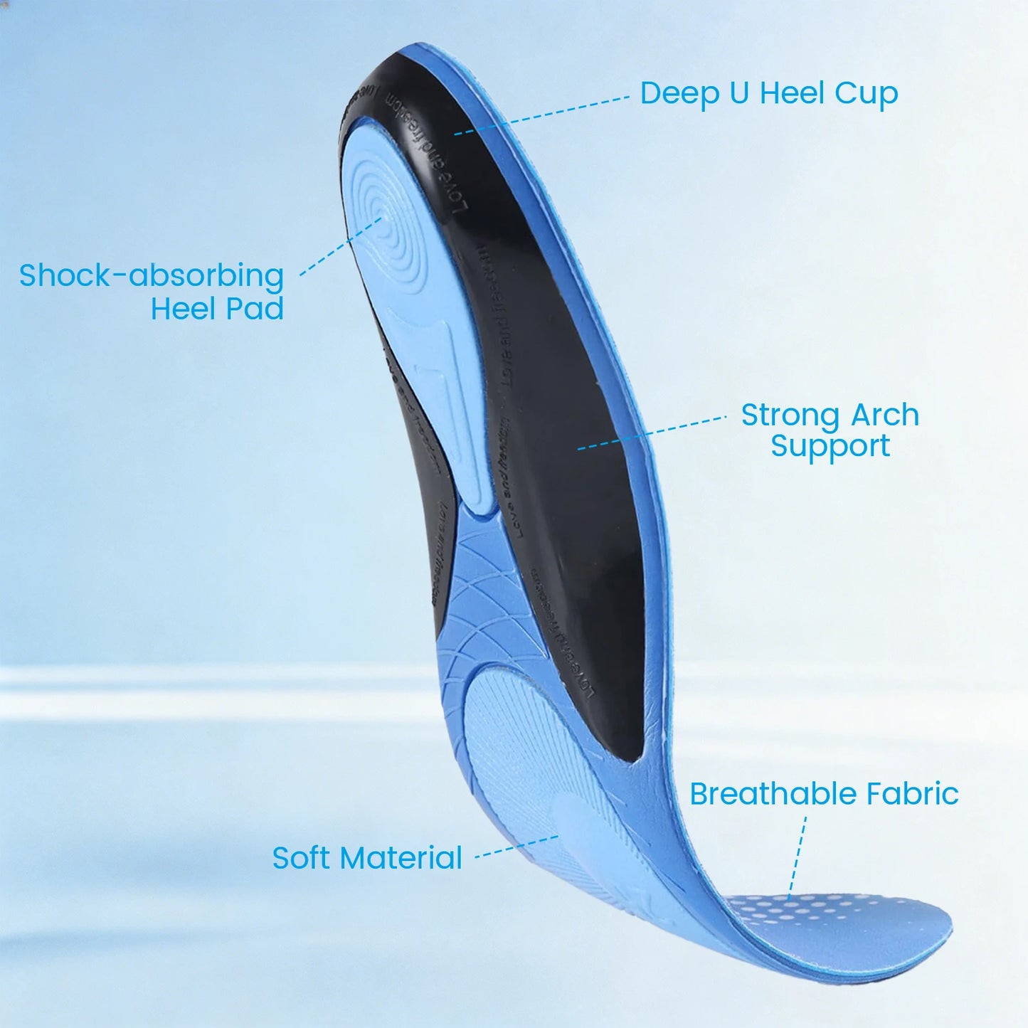 1 Pair Shock Absorbing Insoles for Plantar Fasciitis Flat Feet 280LBS Heavy Duty Arch Support Shoes Insertions for Men Women Peaceful Pleasures Health and Wellness
