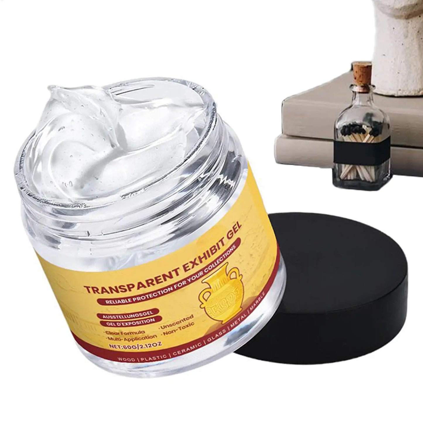 60g Museum Gel Clear Removable Glue Adhesive Museum Wax for Antiques Glass Ceramics Figures Decorations Conservation Art Gallery Peaceful Pleasures Health and Wellness