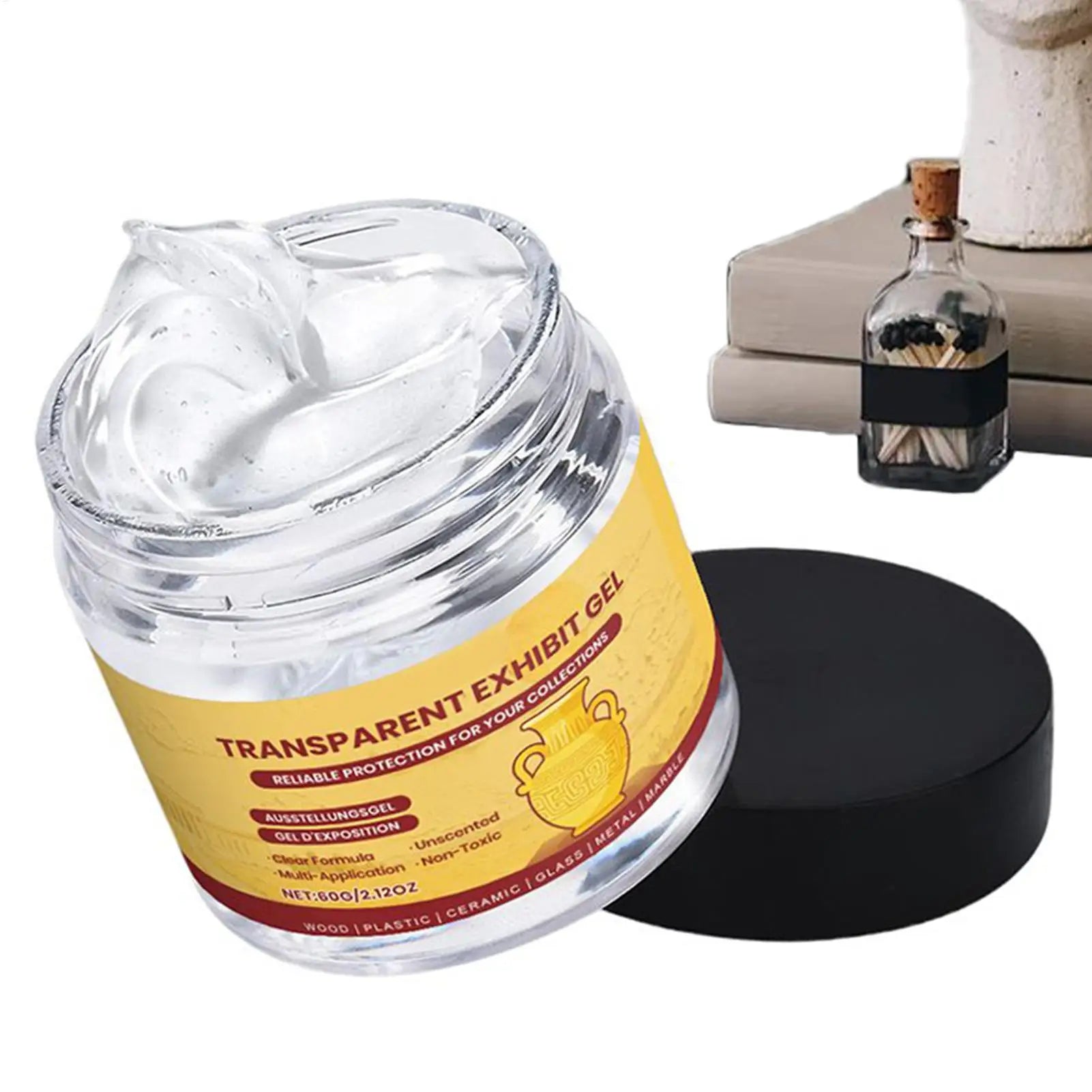 60g Museum Gel Clear Removable Glue Adhesive Museum Wax for Antiques Glass Ceramics Figures Decorations Conservation Art Gallery Peaceful Pleasures Health and Wellness