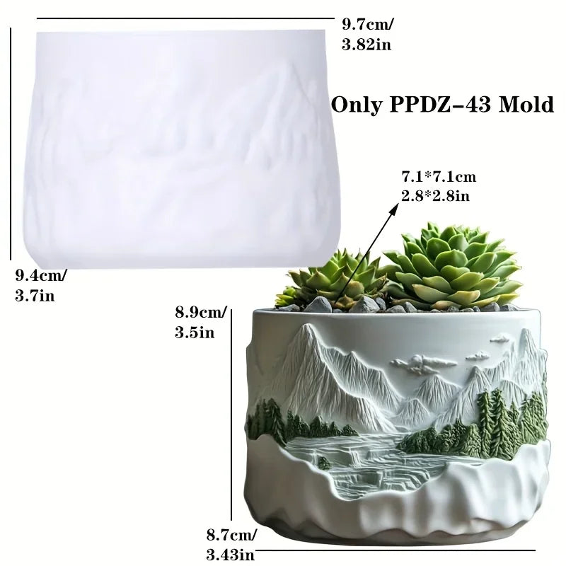 Windmill Town Silicone Mold – Resin Succulent Pot & Storage Box