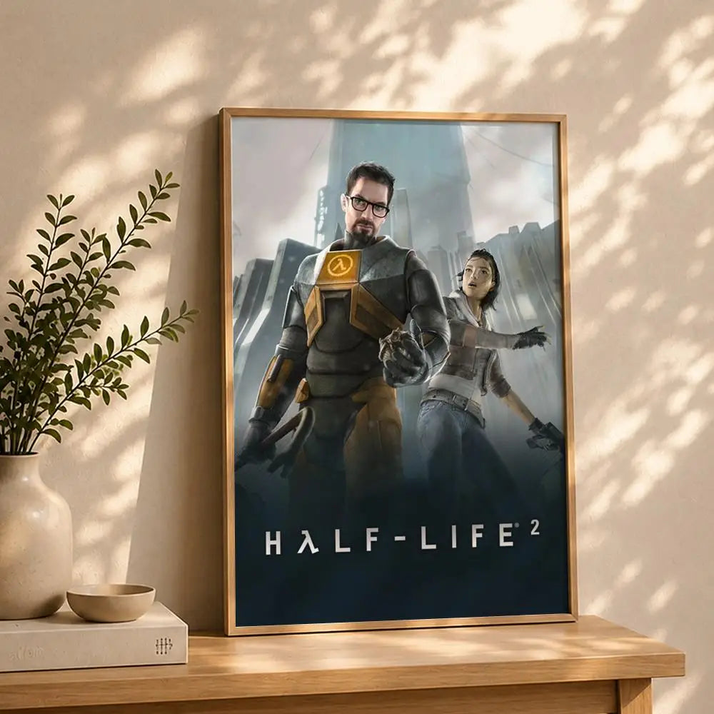 Half-Life 2 HD Self-Adhesive Waterproof Gaming Poster Wall Art Gaming Wall Poster Peaceful Pleasures Health and Wellness White5 40X50cmNoframe