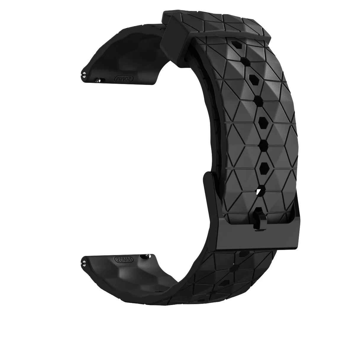 20mm 22mm Silicone Watch Band for Samsung, Huawei & Garmin Peaceful Pleasures Health and Wellness black 20MM