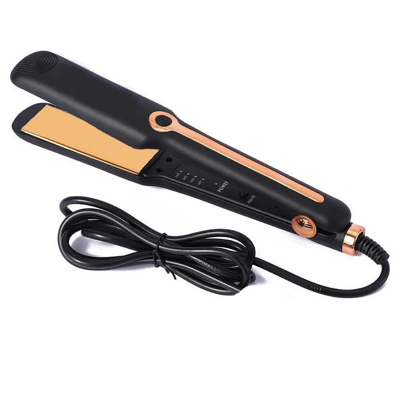 2-In-1 Hair Straightener Professional Ceramic Flat Iron Negative Ion Wide Plate Temperature Adjustable Straightening Iron Peaceful Pleasures Health and Wellness black UK