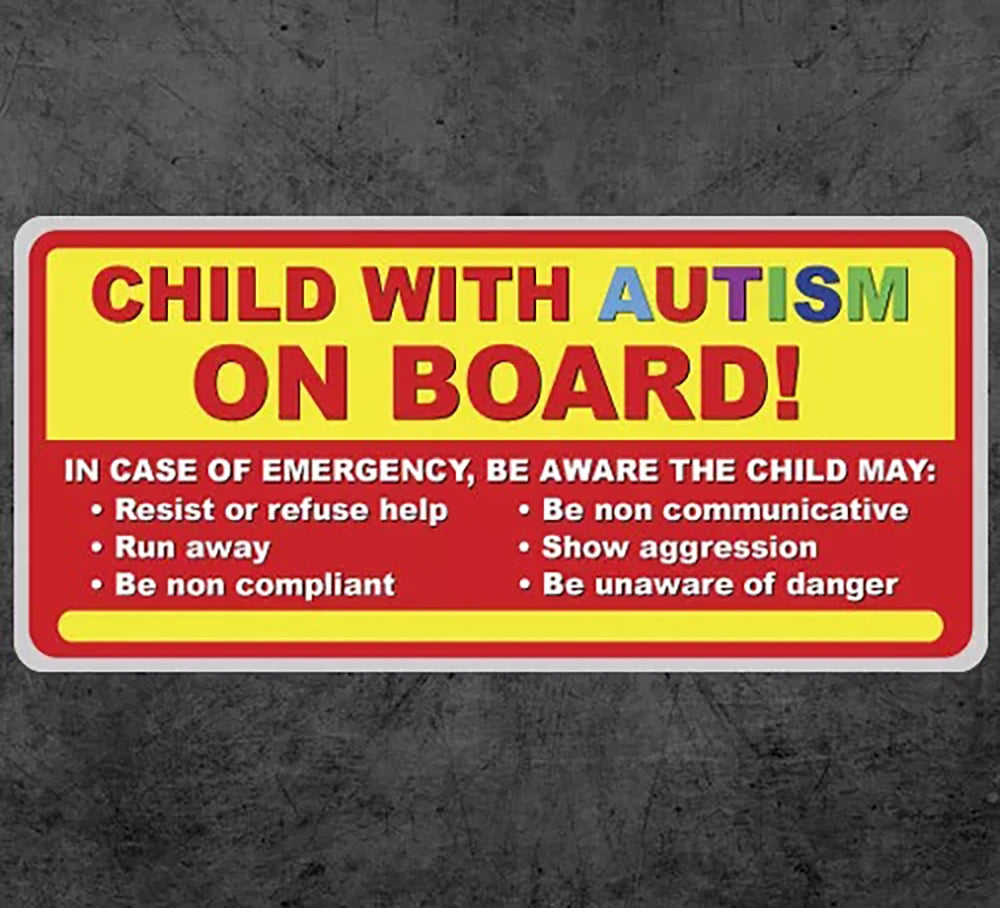 2Pack Child with Autism on board sticker decal autistic awareness vehicle bumper car 8x3.75inch Peaceful Pleasures Health and Wellness