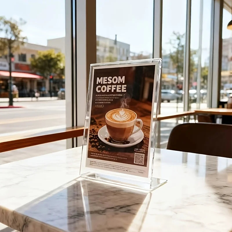 4-Pack Acrylic Sign Holder Vertical Display Stand for Office