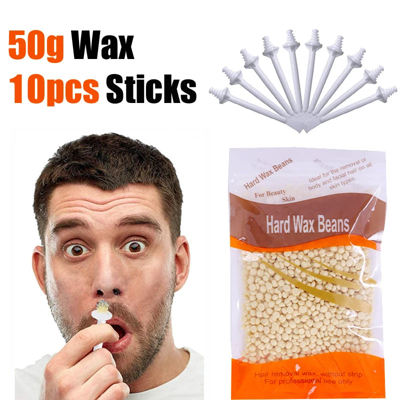 100-Piece Nose Wax Kit – At-Home Nose Hair Removal Set Nose Hair Wax Kit Peaceful Pleasures Health and Wellness 50gHoney-Stick10P