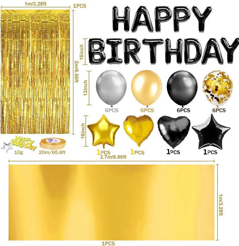 Rose Gold Glitter Birthday Decoration Balloon Rain Silk Tablecloth