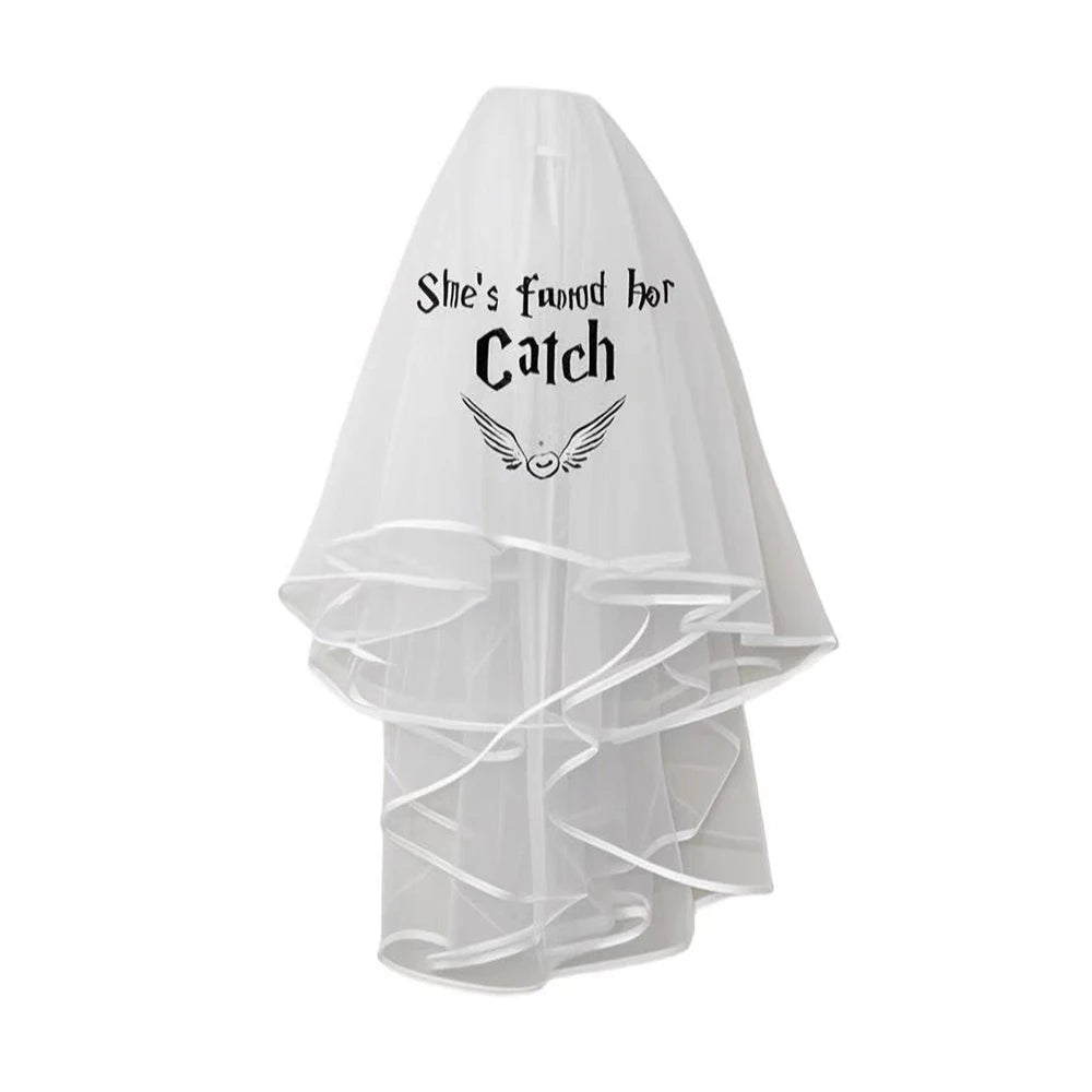 Wizard Bachelorette Veil | Hen Do Bridal Party Gift Gothic Wedding Bridal Party Veil Peaceful Pleasures Health and Wellness Veil 60x80cm