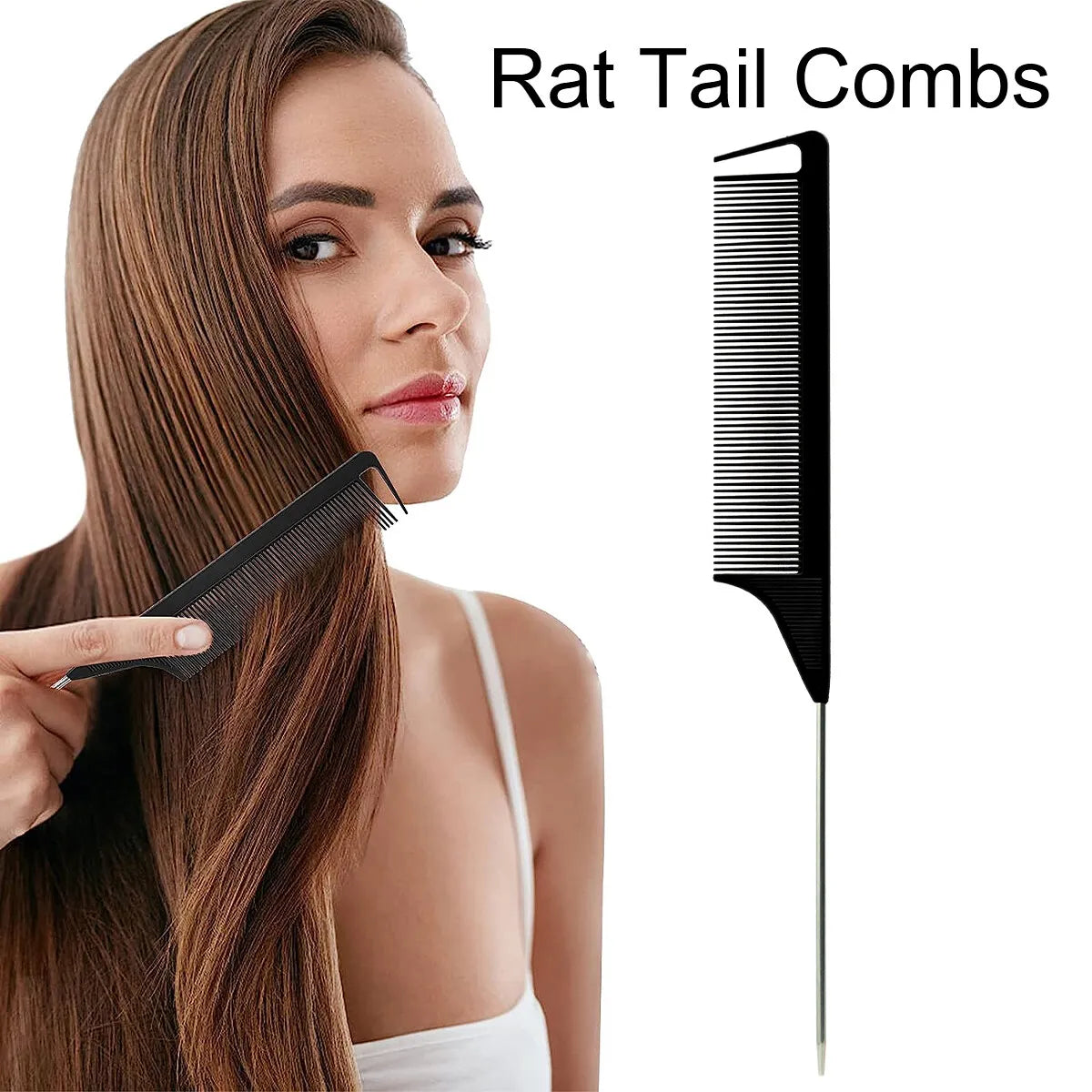 4-Piece Pointy Tail Comb Set – Anti-Static Hair Styling Tools