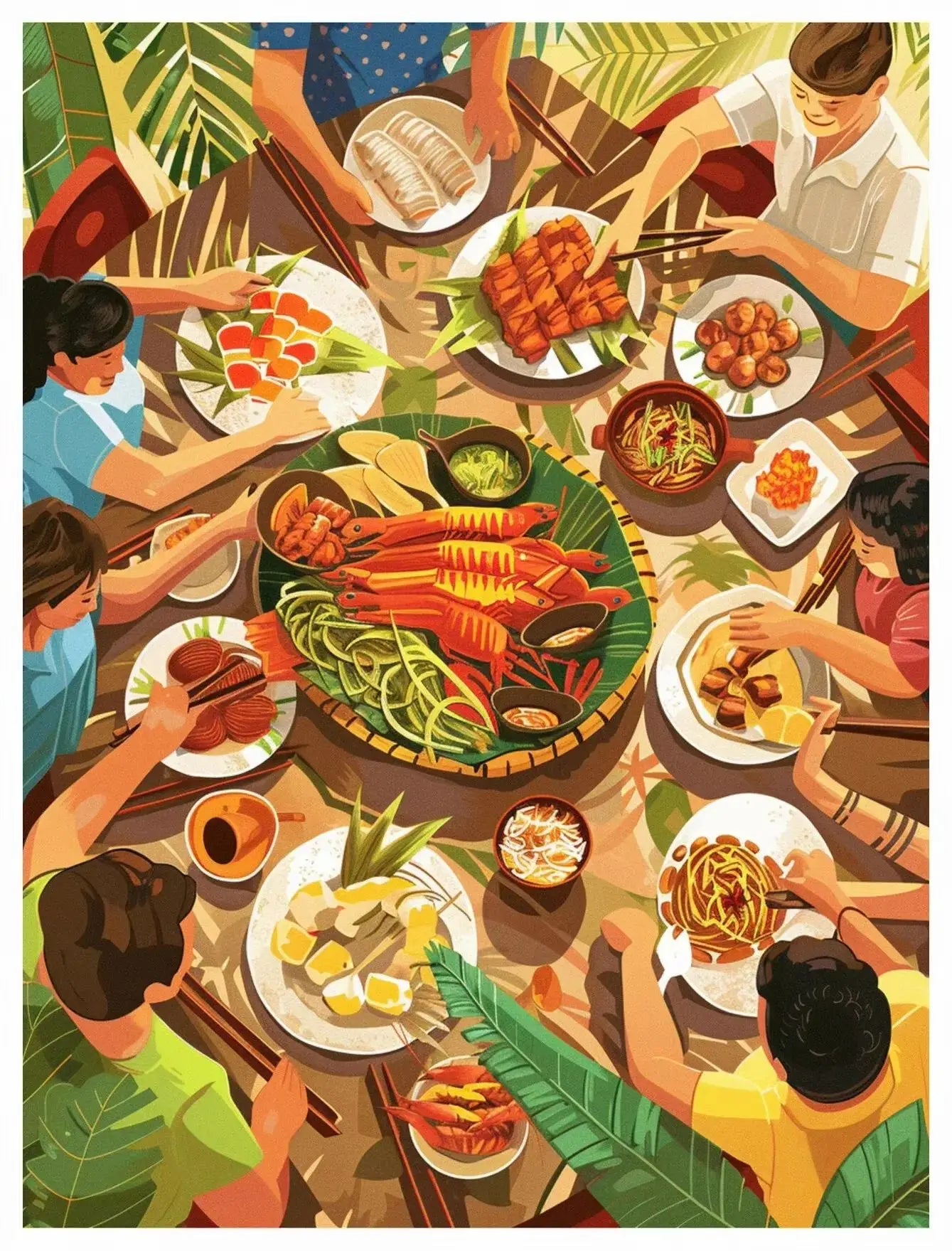 Philippines Street Food Canvas Wall Art | Unframed Poster