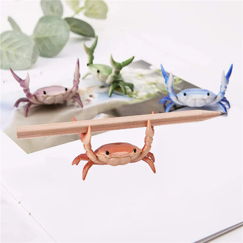 Creative and Cute Crab Pencil Holder Weight Lifting Pencil Holder Convenient Storage Phone Holder Decoration Model Peaceful Pleasures Health and Wellness