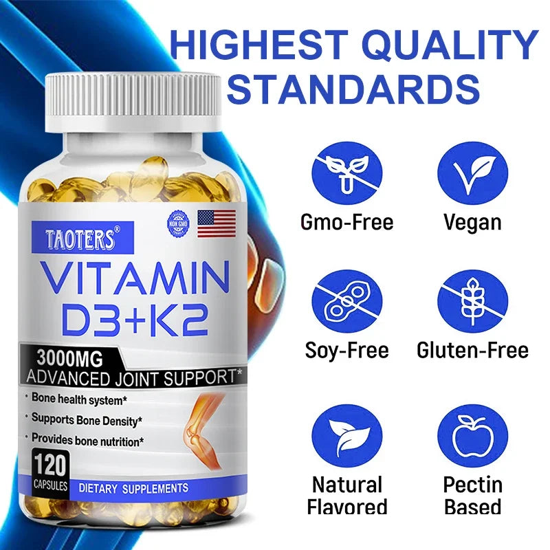 3000 mg Vitamin D3+K2 Health Supplement - Calcium Supplement for Bone Precision and Overall Health Peaceful Pleasures Health and Wellness