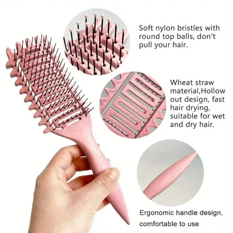 3-in-1 Curl Defining Detangling Hair Brush for Curly Hair Curl Defining Brush Peaceful Pleasures Health and Wellness