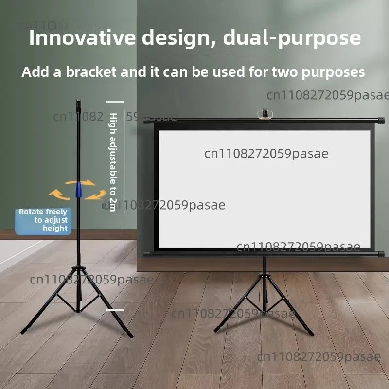 72-Inch Floor-Standing Projection Screen | No-Drill Bracket