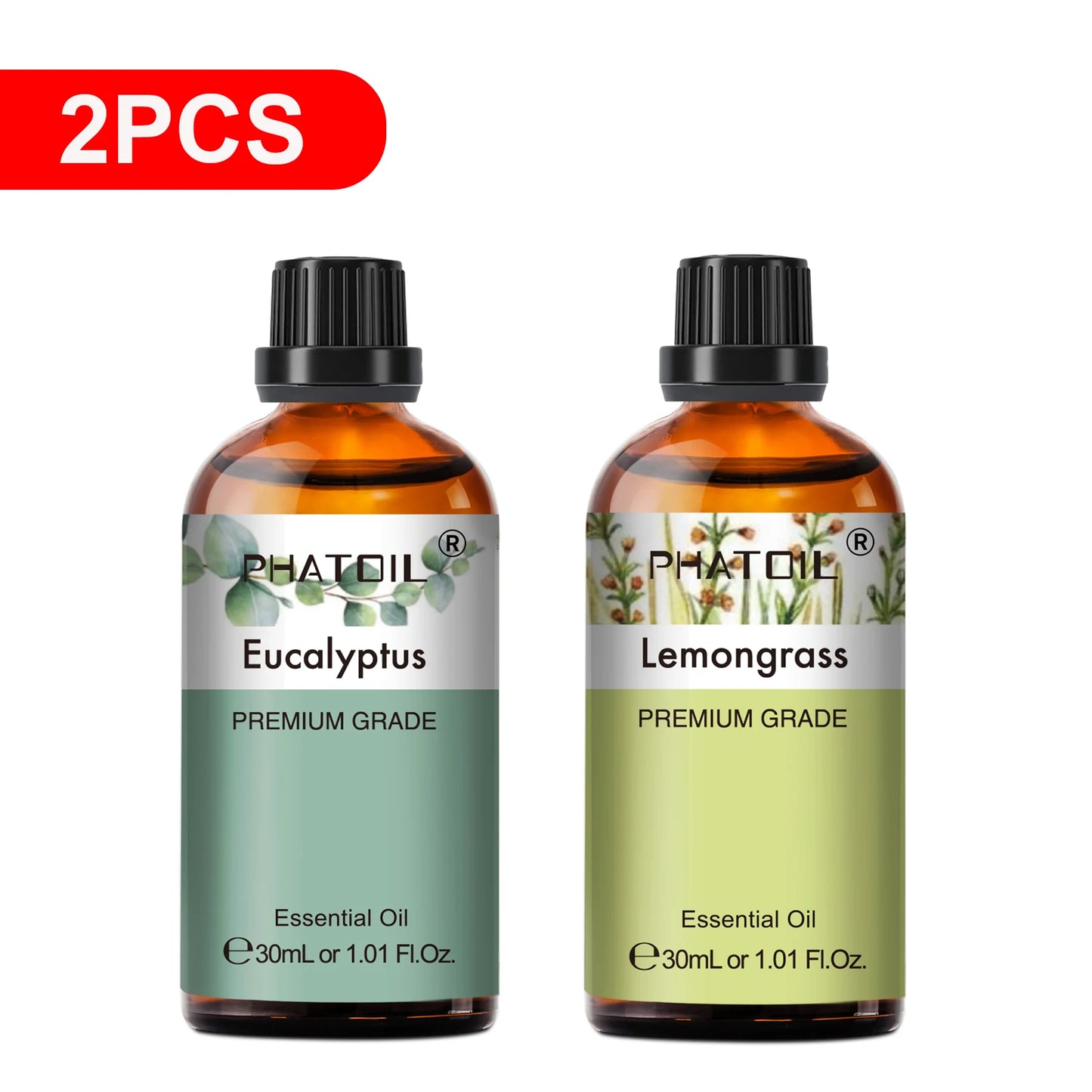 PHATOIL 30ml Lavender Lemon Eucalyptus Sandalwood Bergamot Aromatherapy Essential Oil For Diffuser,Candle Making,DIY Soap & Bomb Peaceful Pleasures Health and Wellness