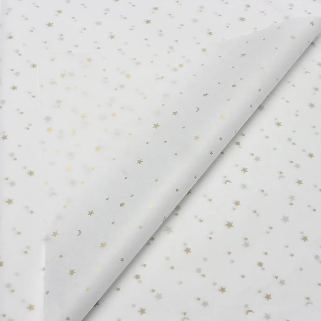 20-Sheet Foil Star Moon Floral Wrapping Paper 50×70cm