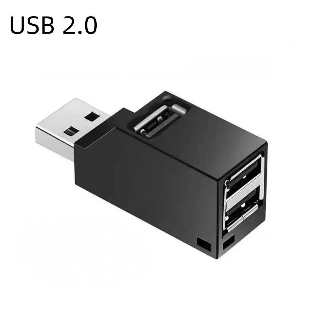 1pc 3-in-1 USB Hub 3.0 5Gbps High Speed Splitter Adapter Mini USB Expander Extender OTG Adapter for Laptop PC Peaceful Pleasures Health and Wellness Black USB 2.0