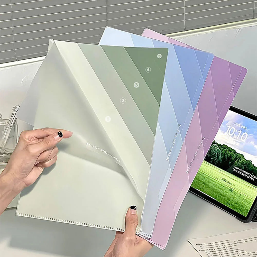 Page Folder Thickened Gradient L-shaped Vertical Student Test Paper