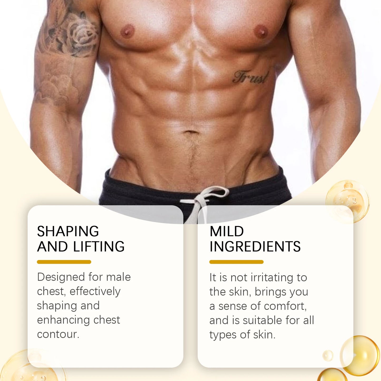 Bee Venom Men's Chest Firming Massage Oil | Contouring