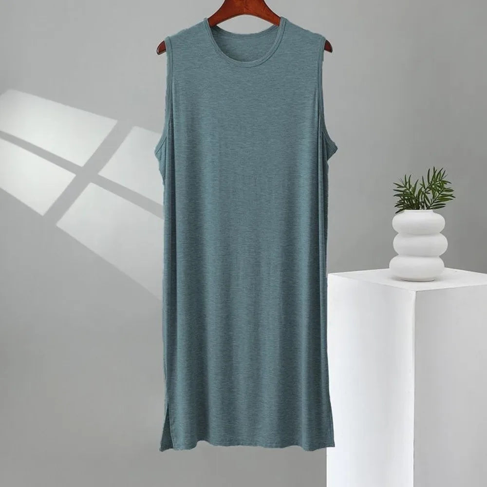 Men's Loose Modal Sleep Dress | Soft Knee-Length Night Robe Men's Sleep Dress Peaceful Pleasures Health and Wellness