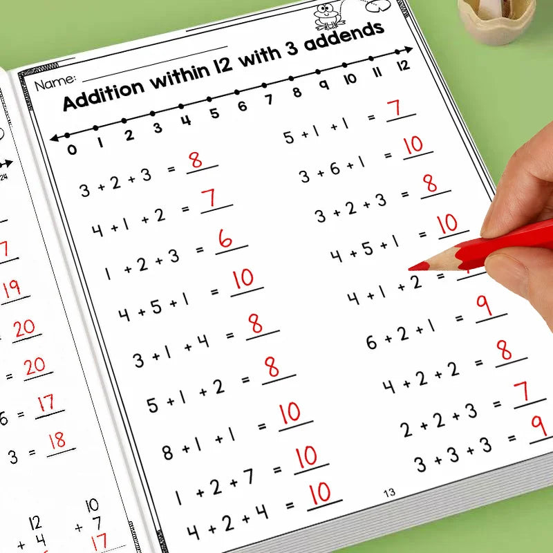 Missing Addends Math Workbook 32 Pages Number Line Addition