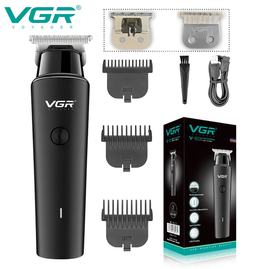 VGR Hair Clipper Rechargeable Hair Trimmer Electric Beard Shaver Wireless Barber Haircut 0mm Cutting Blade Clipper for Men V-933 Peaceful Pleasures Health and Wellness USB blade