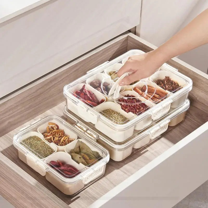 Snack Container Box Leakproof Fruit Food Storage Container Box Portable Tray With Lid Handle Organizer For Picnics School Road Peaceful Pleasures Health and Wellness WHITE China Mainland