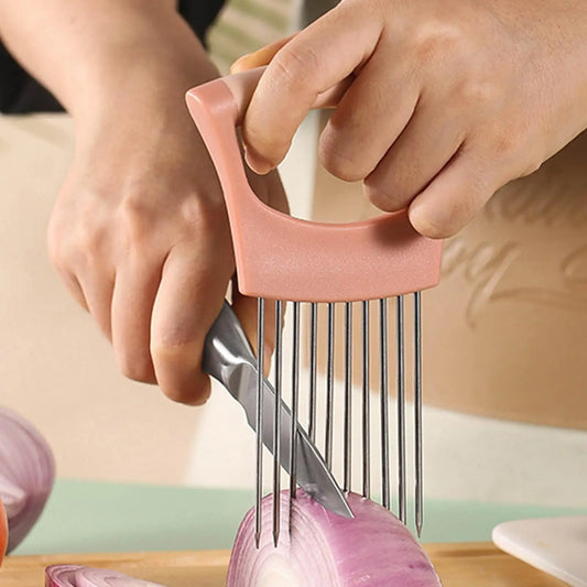 Vegetable Slicing Holder – Onion Tomato Potato Slicer Fork Vegetable Slicer Tool Oasis Select