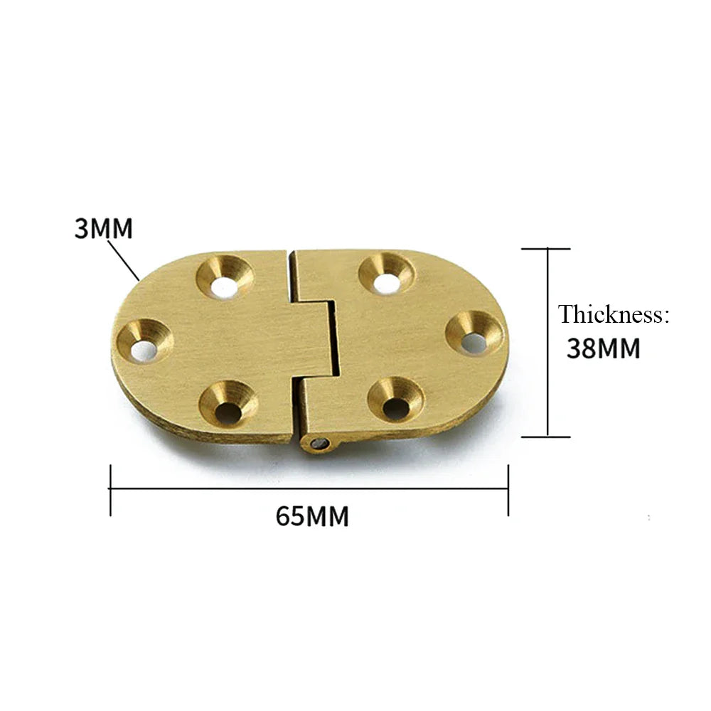 Brass Tray Hinges 90° Spring Folding with Clip Positioning 2-Pack