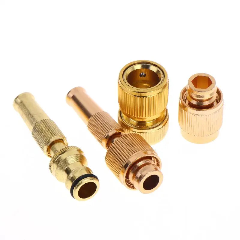 Versatile Home Hose Adjustable Pressure Garden Sprinkler Spray Nozzle Water Brass High Pressure Direct Spray Quick Connector Peaceful Pleasures Health and Wellness