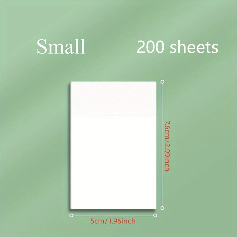 200 Sheets Transparent Sticky Notes Student Note Paper Waterproof