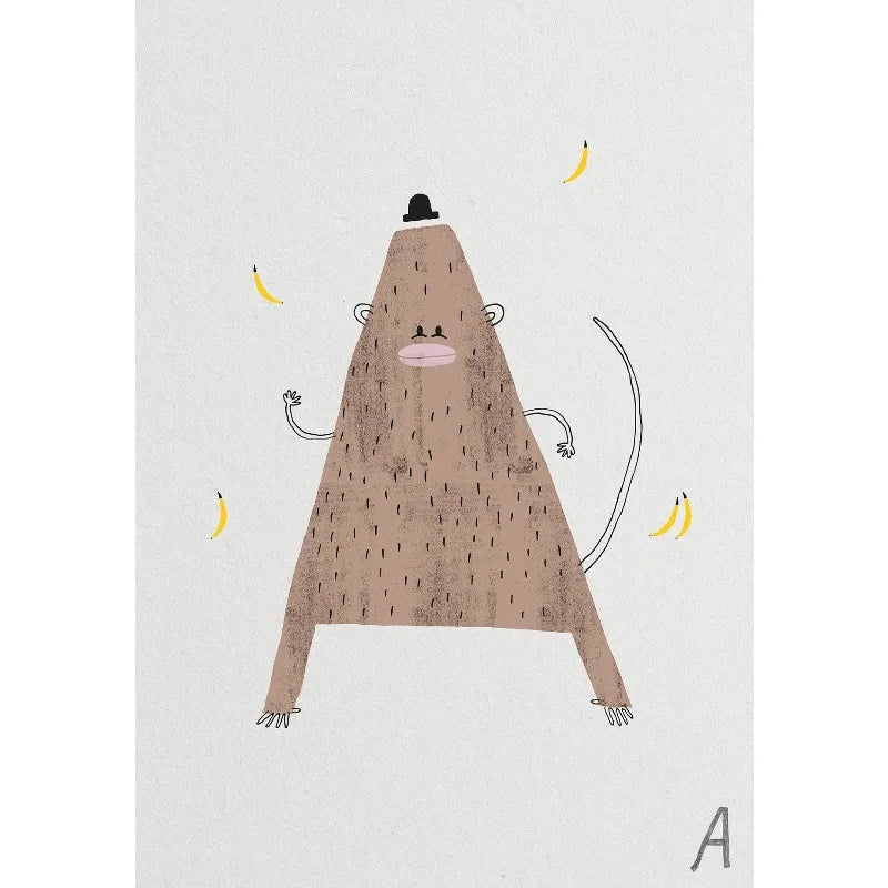ABC Animal Alphabet Canvas Wall Art for Kids Nursery Room